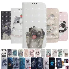 Animals Flip Phone Case For Samsung Galaxy Note 8 9 10 Lite Plus 20 Ultra M32 M33 M52 M53 5G Leather Wallet Card Book Cover