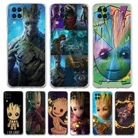 disney i am groot cartoon phone case for samsung galaxy a51 a71 a21s a12 a11 a31 a41 a52s a32 a01 a03s a13 a22 5g clear cover