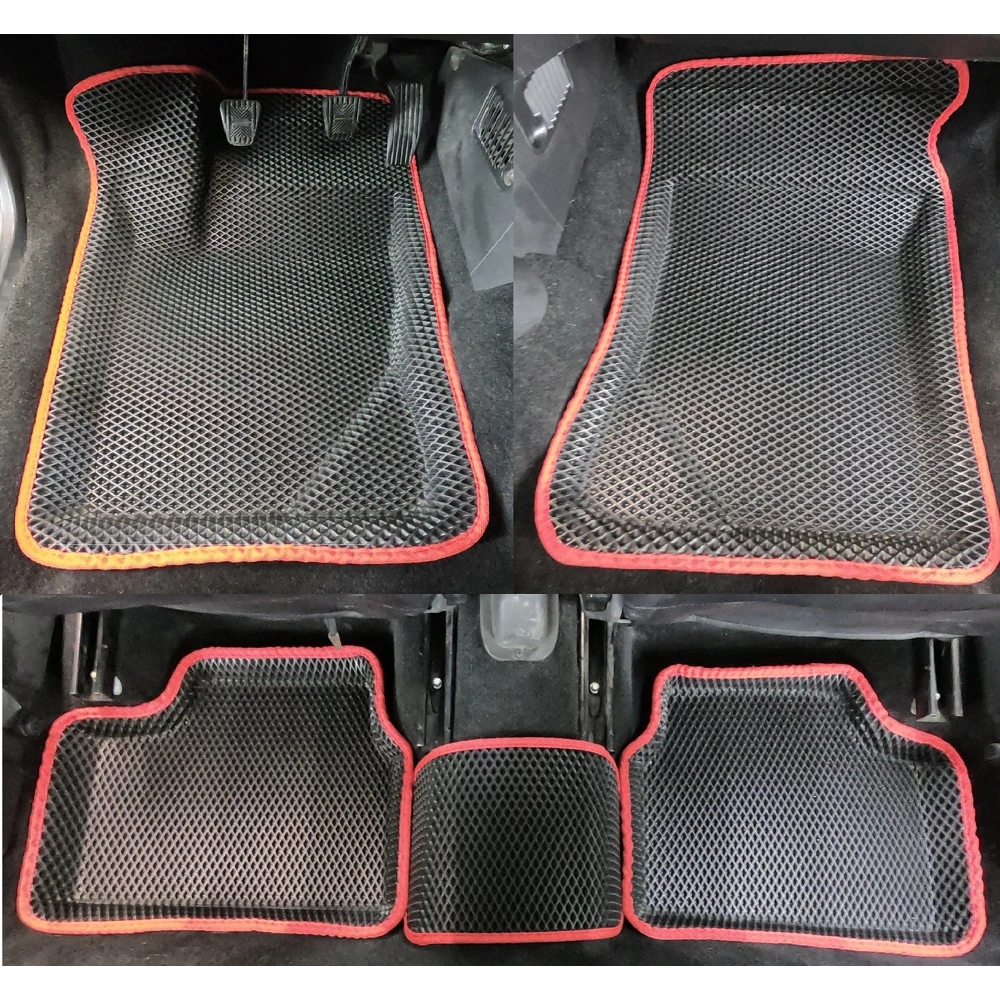 Новинка! Коврики Ева с Пресс Бортами на Lada Granta CITY черно-красный |