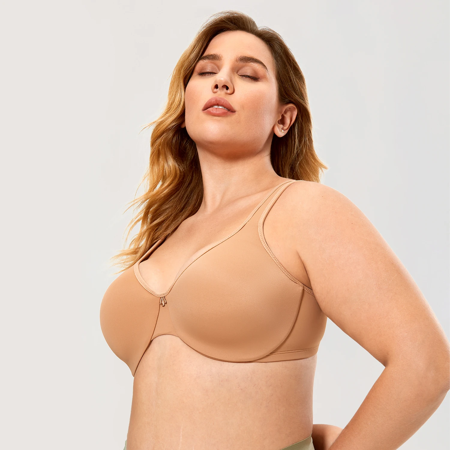 Women's Smooth  Minimizer Bra Plus Size Full Figure Large Busts Underwire Seamless B-DD E F G 32-42 44