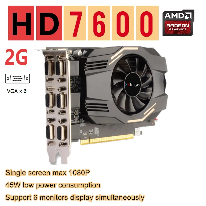 Оригинальная мультиэкранная видеокарта SONGREY 4VGA /6VGA R7350 HD7600 AMD GPU 2G/4G GDDR5 мультимонитор видеокарта