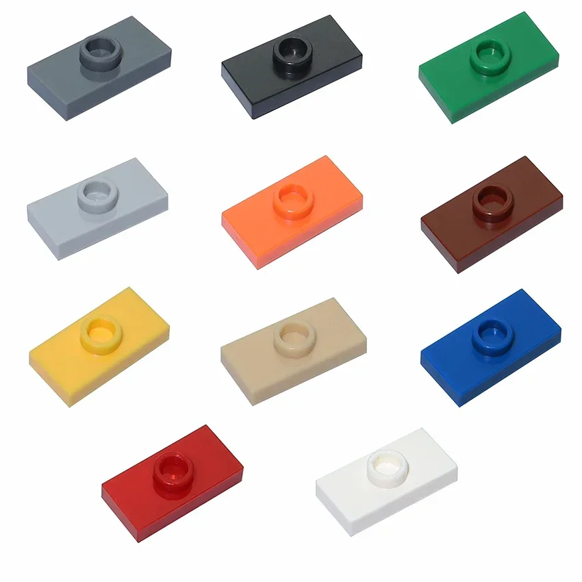 100 шт. 15573 дюйма 3794 1x2 с 1 пластиной-гвоздиком детали строительный блок сборка