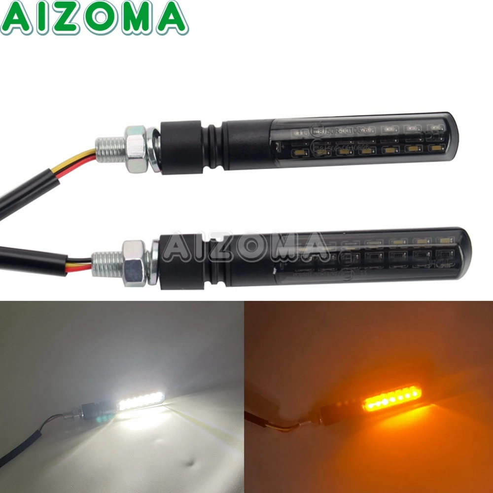 Светодиодный мини-сигнал поворота для мотоцикла, белый ходовой фонарь, желтый светодиодный индикатор поворота для мотоцикла, 8 мм