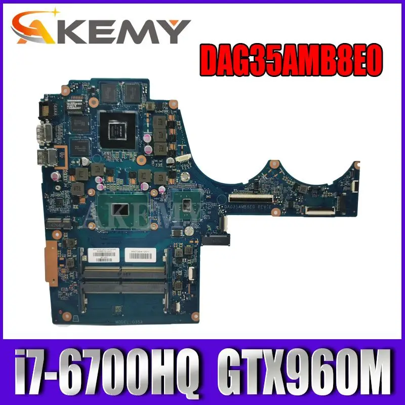 

DAG35AMB8E0 G35A For HP 15-AX 15-bc015tx 15-BC Laptop motherboard 856676-601 856676-001 860384-001 i7-6700HQ 960M/2GB Test work