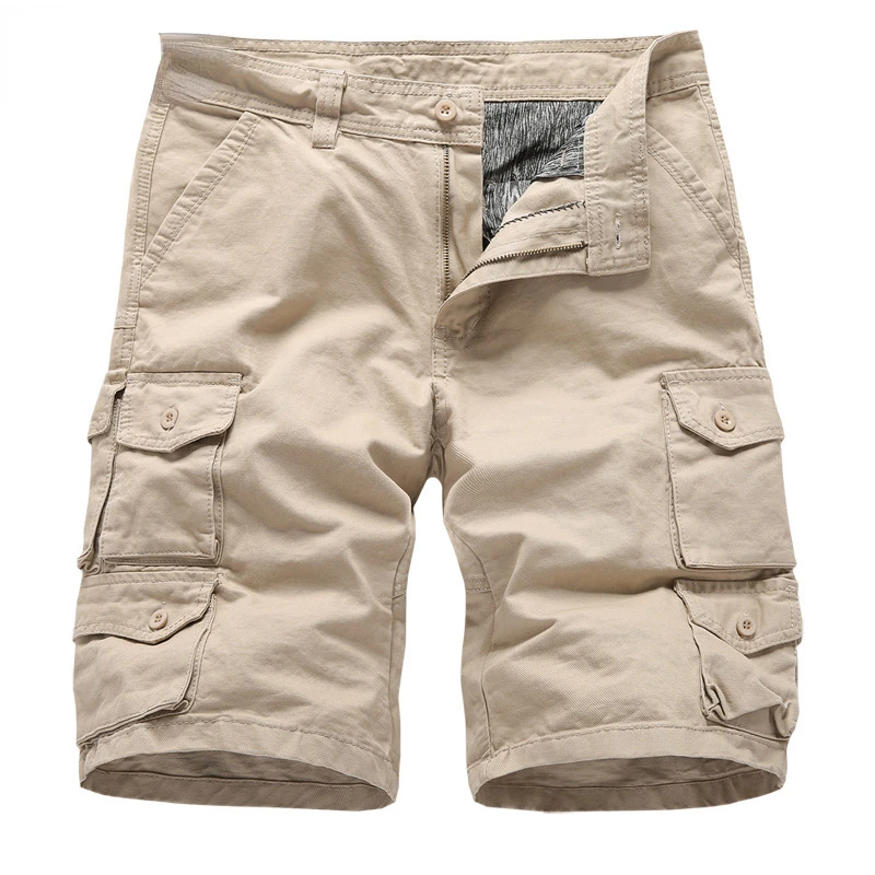 

2023NEW Summer Men's Shorts Casual Male Cotton Fitness Sports Cargo Shorts Male Knee Length Breathable Beach Shorts Board Jo
