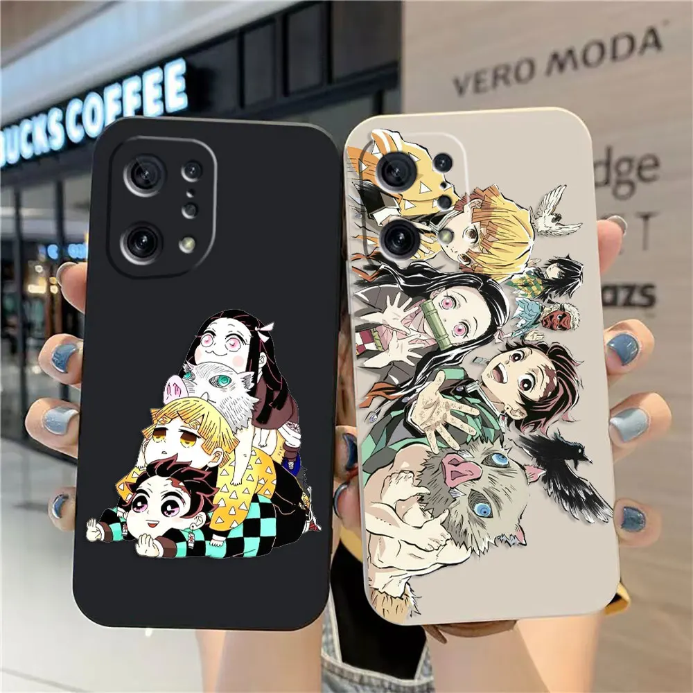 

Cartoon Demon Slayer Anime Case For OPPO FIND X5 X6 X3 X2 REALME 5 6 7 X7 X50 RENO ACE 2 4G 5G PRO Colour Case Funda Shell Capa