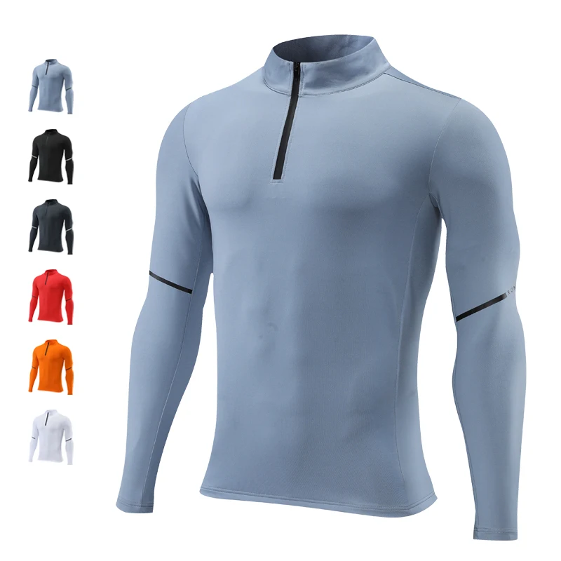 High Quality Quick Dry Men Running T Shirt Fitness Shirt Training Exercise Clothes Gym Sport Shirt Tops Lightweight Long Sleeve