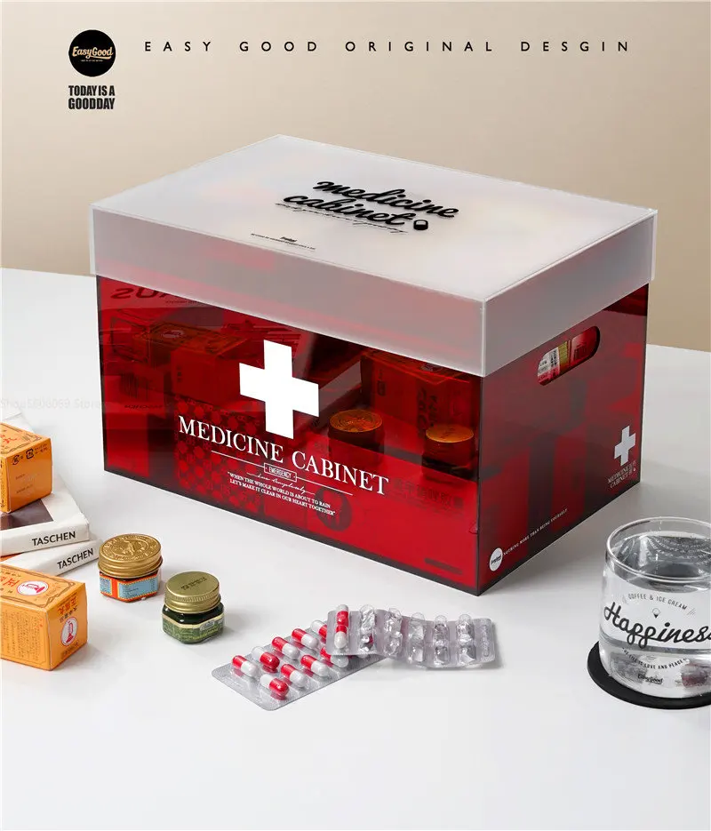 Medicine Box Family Medical Box First Aid Kit Full Set of Drug Storage Box Multifunctional Food Storage Large Capacity