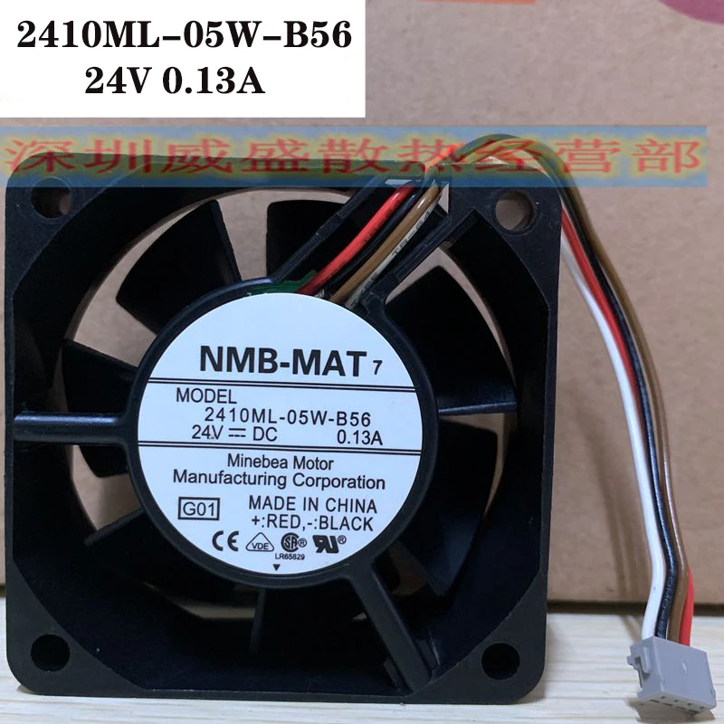 Новый оригинальный NMB 2410ML-05W-B56 6 см 24 В 0,13a 60*25 мм копировальный аппарат для разрядки бумаги контроллер принтера охлаждающий вентилятор
