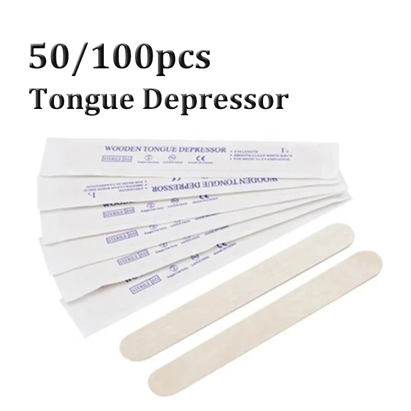 

Disposable Wooden Waxing Wax Tongue Depressors Sterilized Individually Paper Packing Tattoo Accessories Supplies 50/100pcs/lot