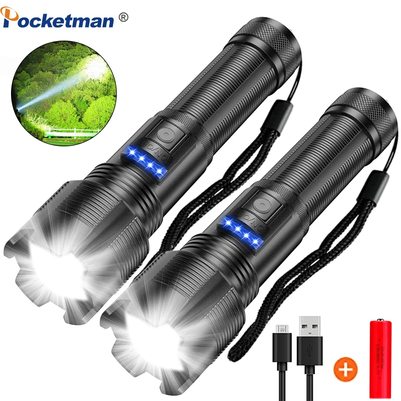 

Most Bright LED Flashlight High Quality XHP70.2 XHP50 Tactical Hunting Torch Usb Zoomable Camping Lantern By 18650 Battery