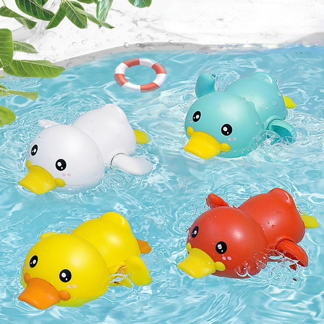 Bathroom Bath Shower Baby Clockwork Swimming Children Play Water Cute Little Yellow Duck Bathing Bath Toys For Kid 3