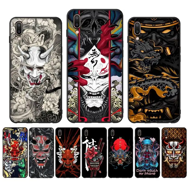 

Samurai Oni Mask Phone Case for Vivo Y91C Y11 17 19 17 67 81 Oppo A9 2020 Realme c3