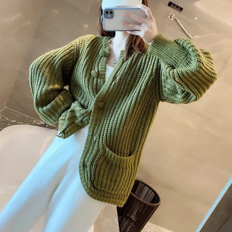 

Knitwear New Style Women's Cardigan Small Coat Early Autumn Winter Gentle Wind Top Blast Street Loose Outerwear Sweater