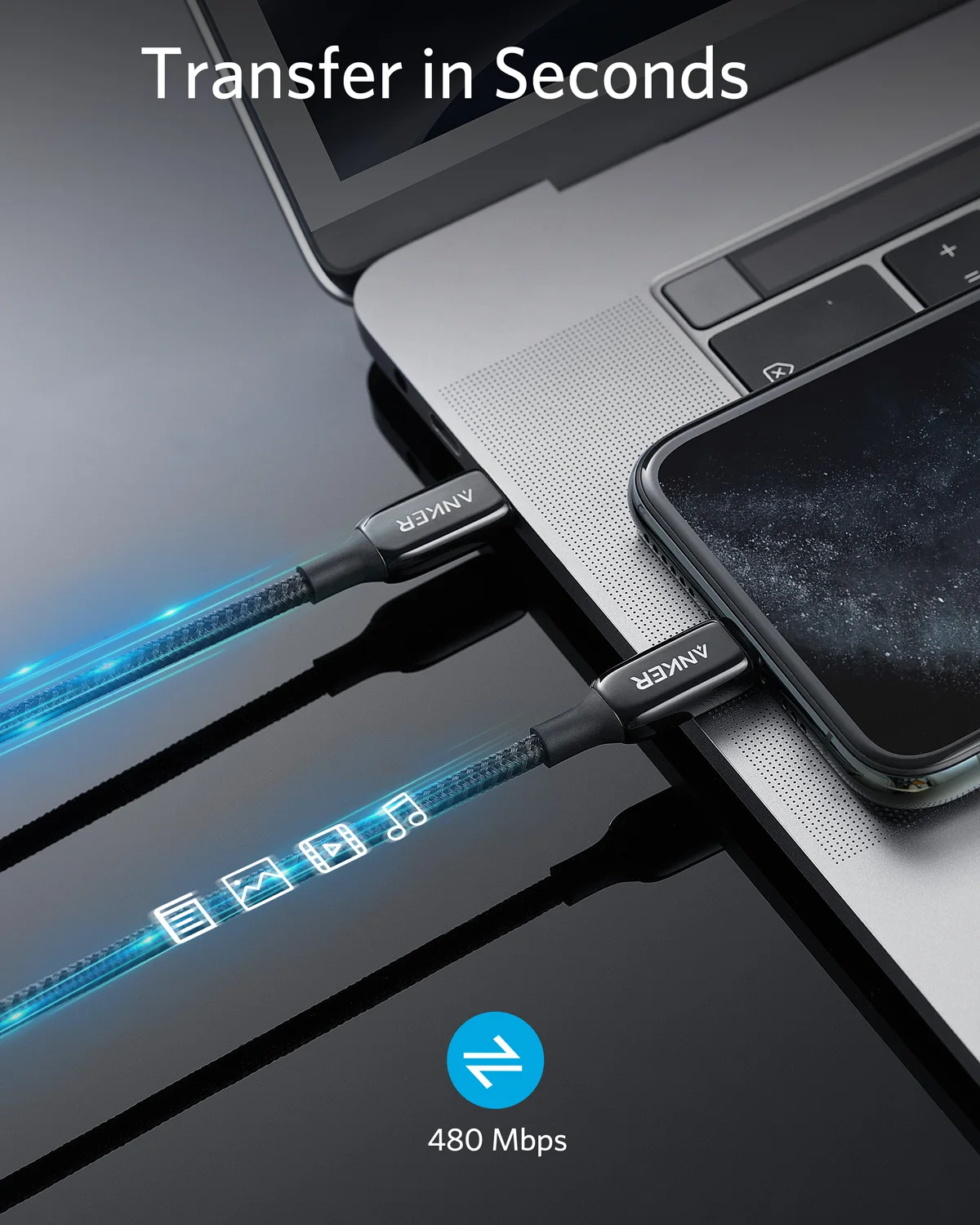 Anker USB C to Lightning Cable 3ft Powerline+ III MFi Certified Lightning Cable for iPhone 11/11 Pro/11 Pro Max, Power Delivery