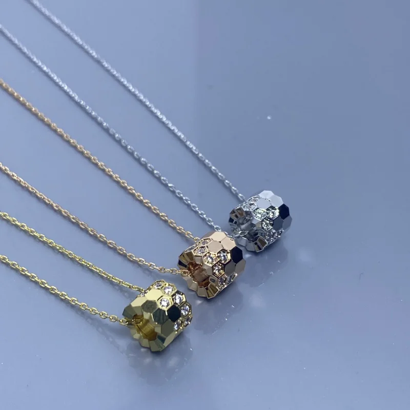Высокая версия ожерелье в виде сот клетчатый цилиндр кулон сотCNCHexagonal цепочка на