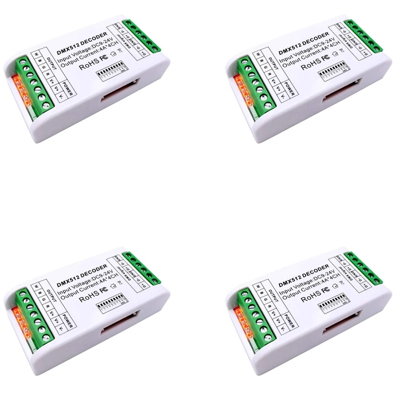 

4-х канальный мини-декодер DMX RGBW 16 А RGB RGBW контроллер полосы DMX 512 Диммер для светодиодных лент
