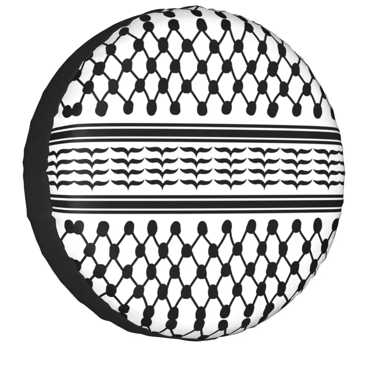

Palestinian Kufeya Spare Wheel Cover For Jeep Trailer Custom Palestine Keffiyeh Embroidery Tire Protector 14-17 Inch