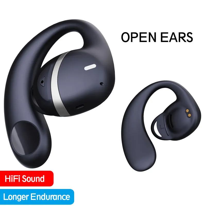 

TWS Earphone Air Bone Conduction Earhooks Over Ear 5.3 BT Headphone Wireless Earbud Dual Mic Sport Noise Canceling Open Ear Free