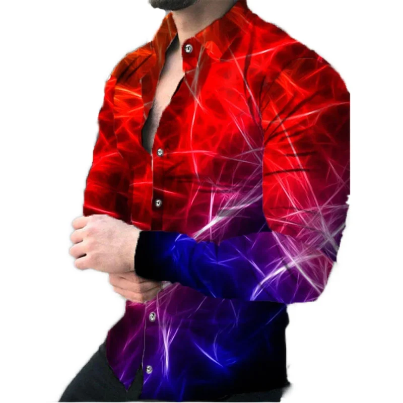 

2023 New Casual Clothing Trends Vintage Shirt Men Long Sleeve Single-Breasted Cardigan Sexy Slim Fit Blouse Active Tops for Man