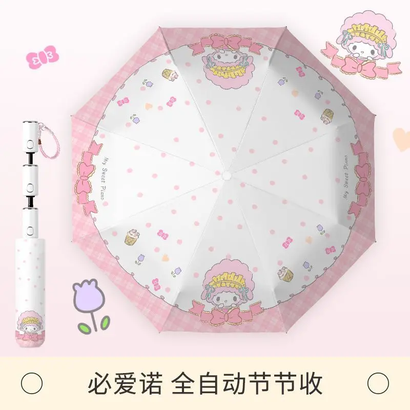 Фото Sanrio солнцезащитный зонт My Melody Originality автоматический складной мини-зонт солнечный дождливый зонт мультфильм Kawaii подарок для девочки №5