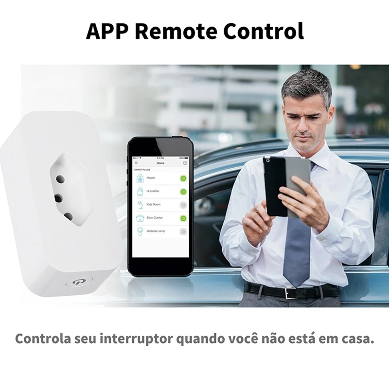 Розничная продажа Tuya 16A Бразилия стандарт Wi-Fi умная вилка с монитором мощности