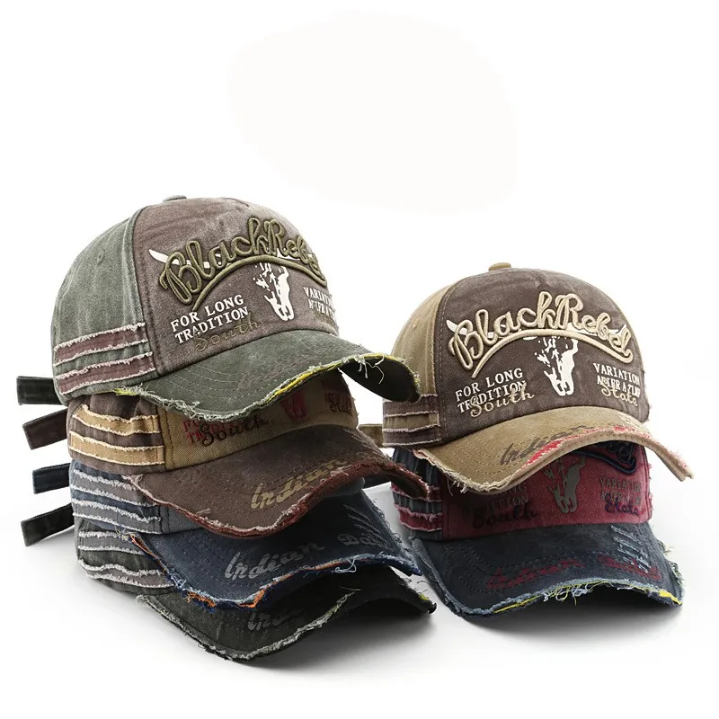 

Four Seasons Fashion Retro Denim Color Washing Old Embroidered Baseball Caps Outdoor Sports Hiking Daily Travel Wear Unisex