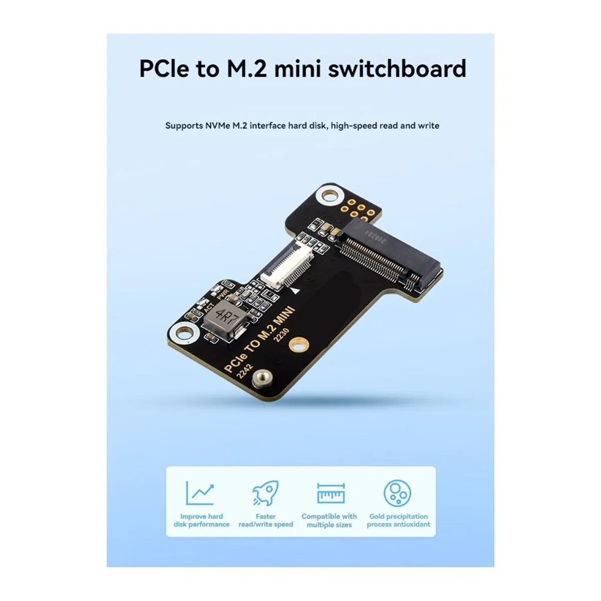 Фото 【A15I】 Адаптерная плата для Raspberry Pi5 PCIe на M.2 MINI №2