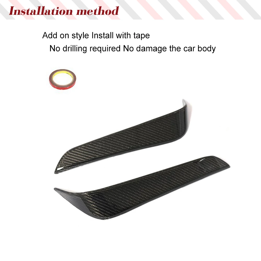 Автомобильный задний бампер Canard Fender Trim для Tesla Model X 2016 - 2022 Sport Utility Real Carbon Fiber