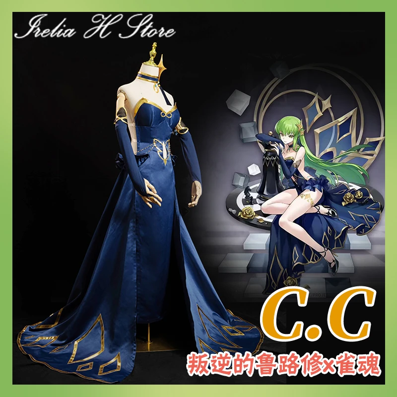 

Irelia H Store CC from MahjongSoul x Code Geass C C Cosplay Costume checkerboard Evening dress female