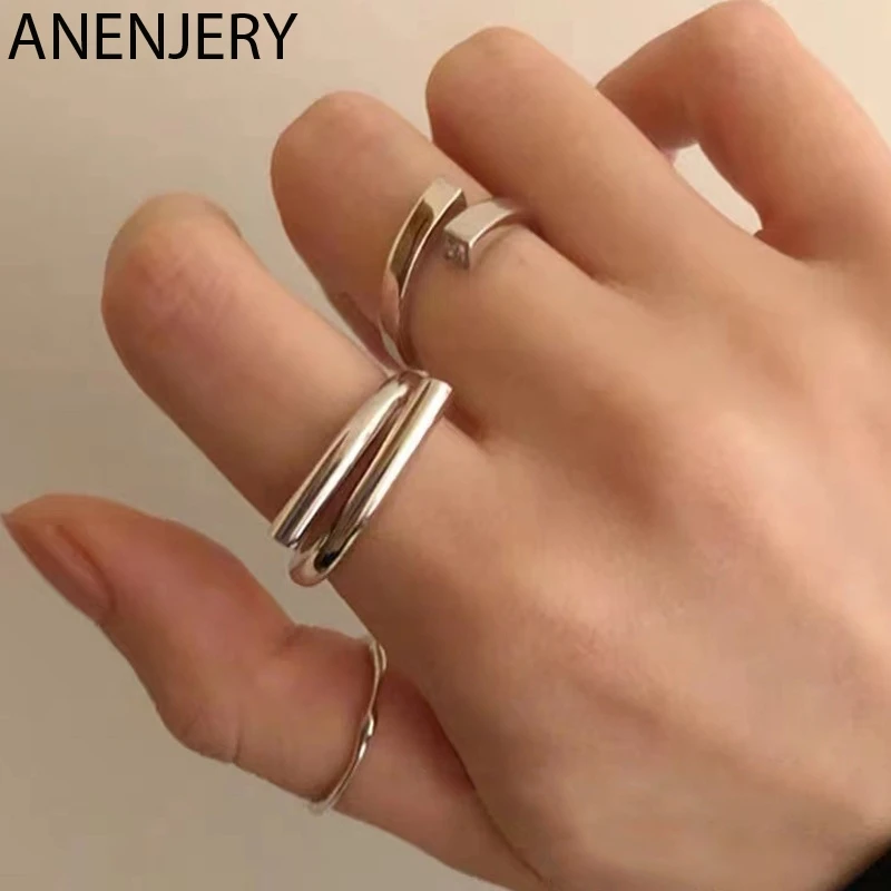 

Серебряное геометрическое Золотое кольцо DAYIN, креативный дизайн для мужчин и женщин, Открытое кольцо, ювелирное изделие в подарок