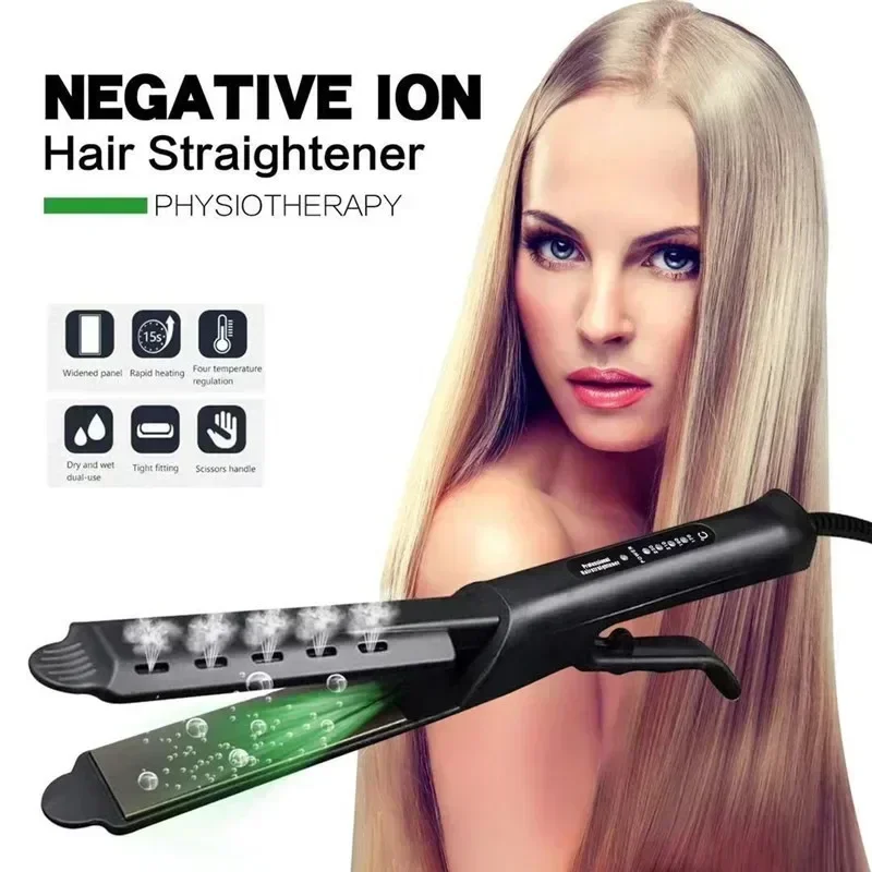 

Hair Straightener Four-gear Temperature Adjustment Ceramic Tourmaline Ionic Flat Iron Hair Straightener For Women Widen Panel