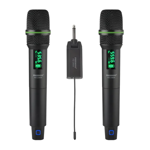 Беспроводной микрофон Freeboss, регулируемый, 2 способа, частота УВЧ, 750 мАч, приемник для зарядки, 22 м, динамический микрофон для искусственных караоке