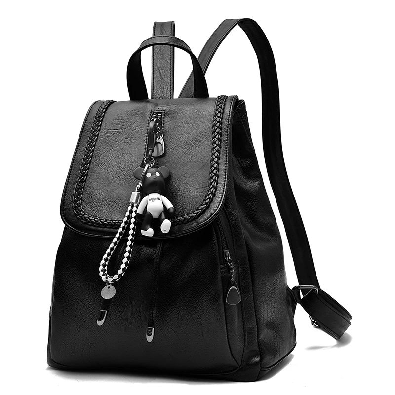 

TRAVEASY 2022 New Tide Casual Multi-Pocket Bag Women Solid Color Large Capacity Fashion Ladies Zipper Double Strappy Backpack