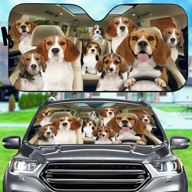

Beagle семейный автомобильный солнцезащитный козырек, автомобильный солнцезащитный козырек, солнцезащитный козырек для автомобиля, Бигль автомобильный аксессуар для женщин, Подарки для него LNG182202