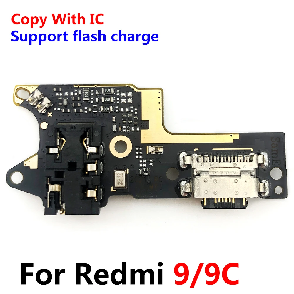 

Новая замена USB-разъема PCB Dock с IC-частями для зарядного устройства Redmi 9 9C, разъем для зарядного порта с микрофоном