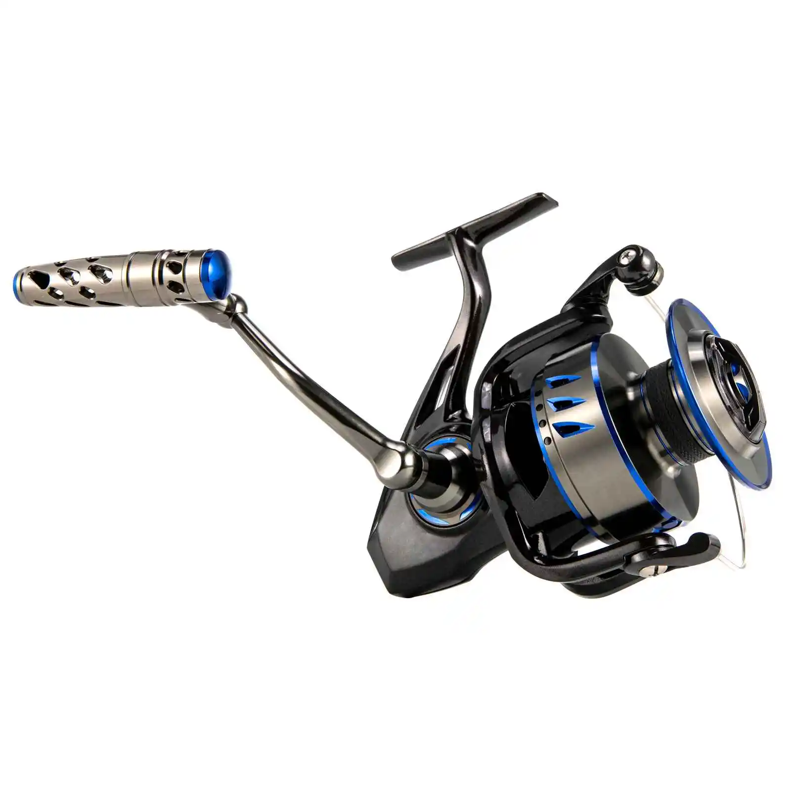 =Fishing Reel 4.8:1 7+1BB Spinning Reel Saltwater Full Aluminum Body IPX6 Waterproof 5000-12000 Max Drag 55lb Power Bass Trout