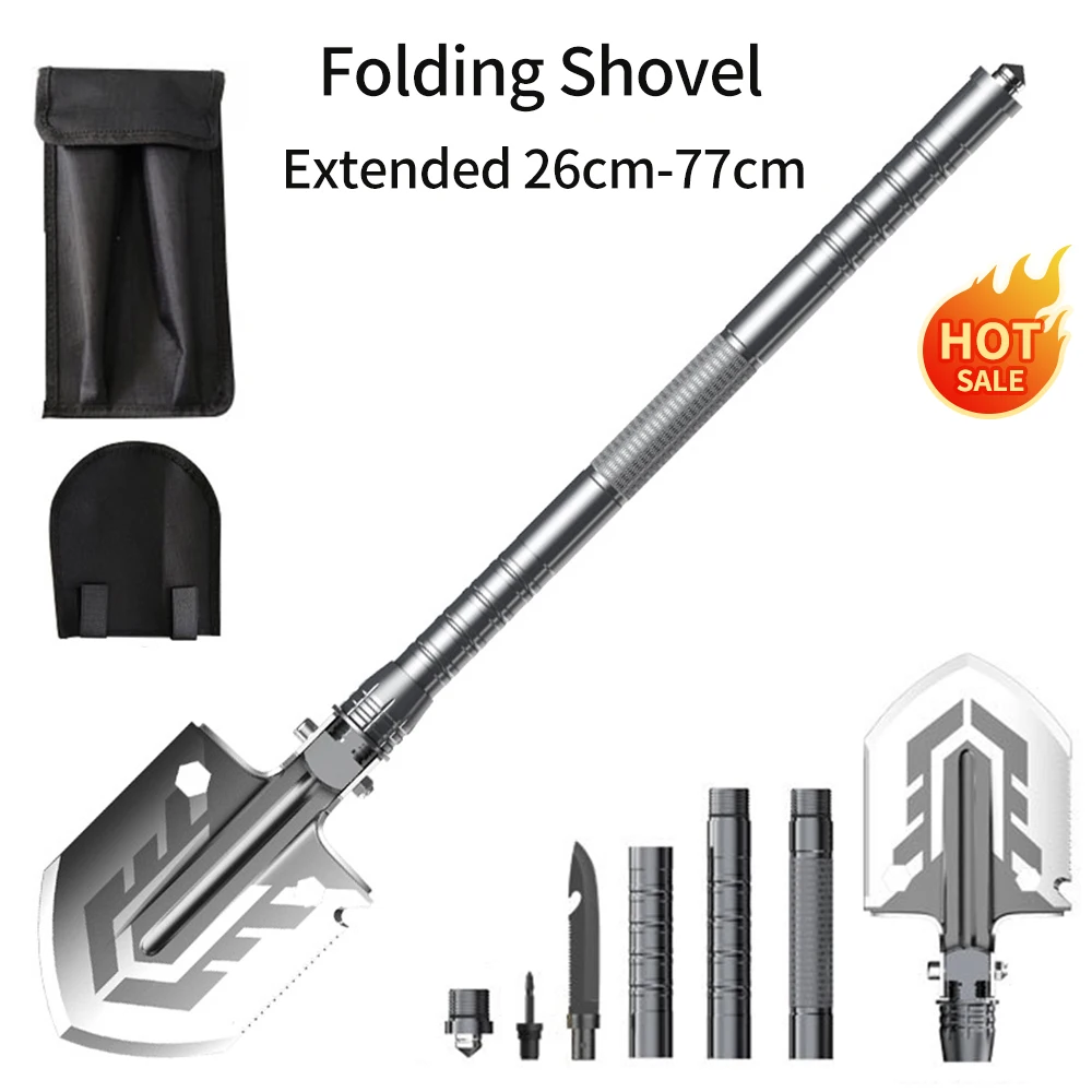 

Folding Camping Shovel Multi-Function Shovel Outdoor Survival Kit for Camping Fold Multifunct Shovel Garden Tools 68cm 76cm 77cm