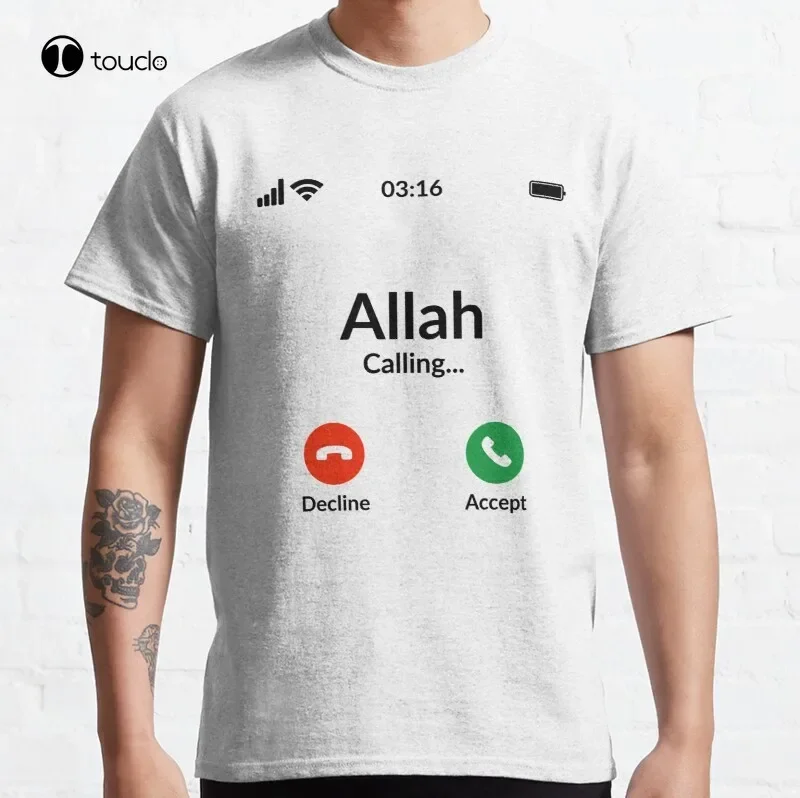 Allah Is Calling Classic T-Shirt Cotton Tee Shirt Custom Aldult Teen ...
