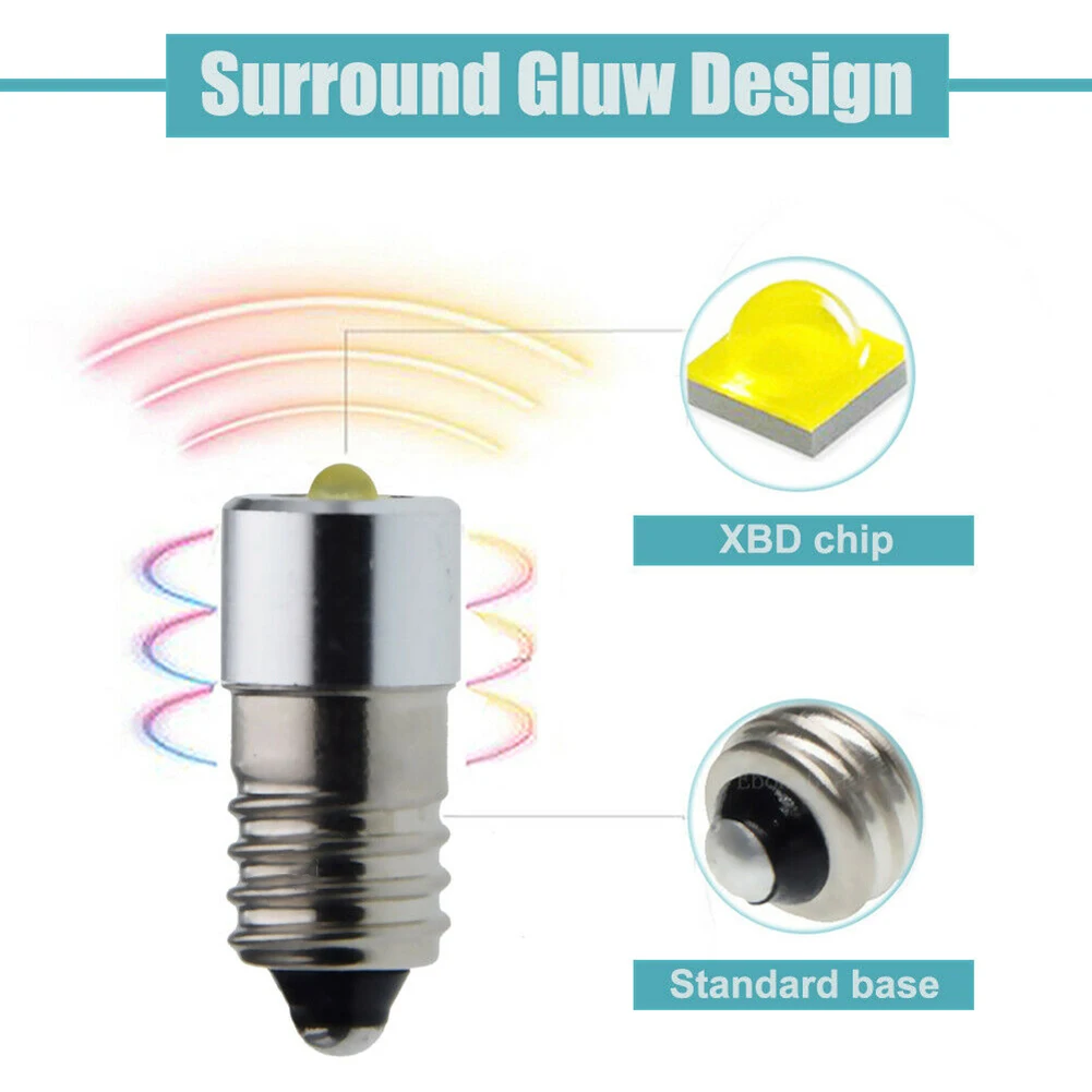 

Upgrade LED Replacement Flashlight Torch Bulb 5-30V3W 300ML E10 High Bright Lamp Bulb Work Flash Light Outdoor Camping Tools