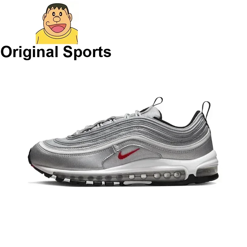 Мужские кроссовки Nike Air Max 97 серебряная пуля дышащие спортивные винтажные унисекс