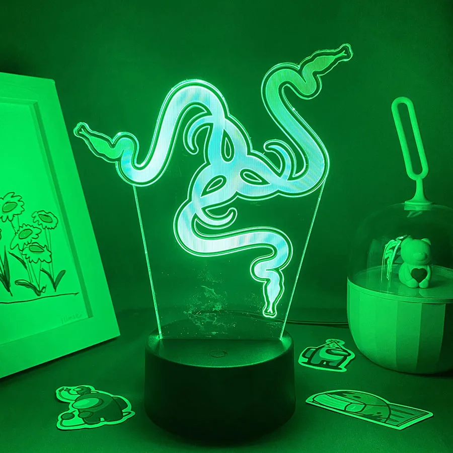 

Hot Game Razer Logo 3D Led Neon Night Light Birthday Toys Gift For Raser Gamer Boyfriend Kid BedRoom Table Decor Razer Lava Lamp
