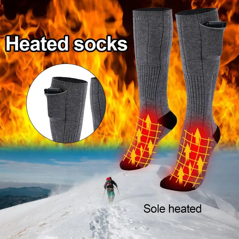 

Winter Electric Heating Socks For Men Women Battery Powered Adjustable Temperature Smart Heated Socks Outdoor Thermal Socks