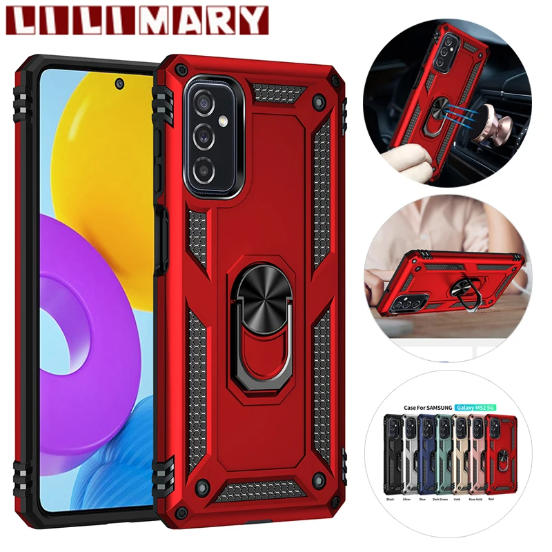 

Shockproof Phone Case For Samsung M80S M60S M52 M51 M42 M40 M31S M30 Military-Grade Anti-Drop Ring Cover For Galaxy M23 M01Core