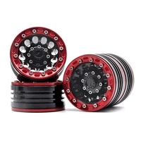 4pcs black red cnc metal alloy 1 9 inch beadlock wheel rims hubs for axial scx10 cc01 d90 d110 110 rc rock crawler car parts