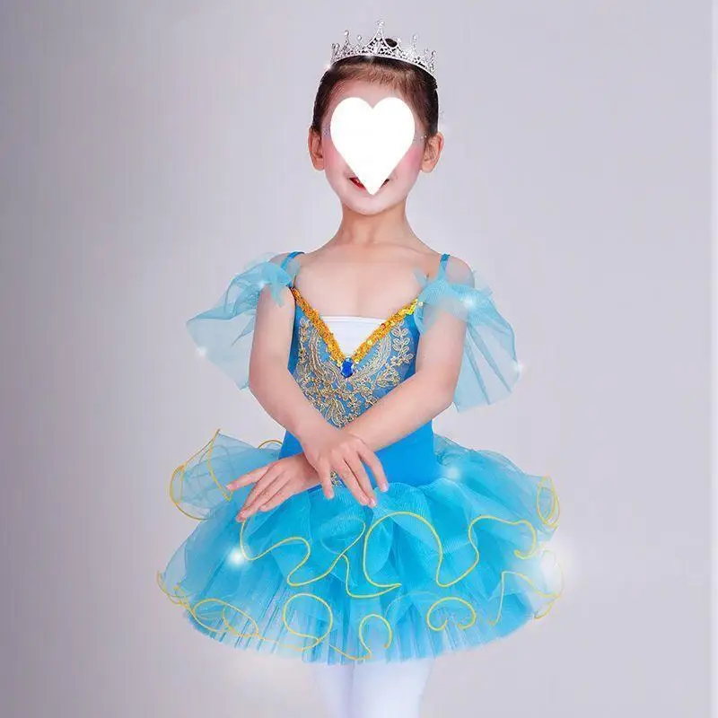 

Children New Ballet Performance Dress Girls Exquisite Beautiful Dance Dress Princess Gauze Dress Tutu Ball Gown Pettiskirt