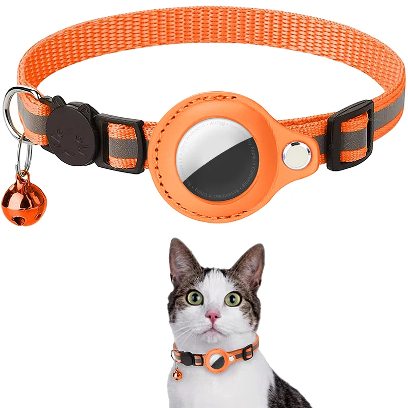

Reflective Collar Waterproof Holder Case For Apple Airtag Air Tag Airtags Protective Cover Cat Dog Kitten Puppy Nylon Collar
