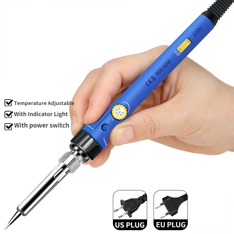 

EU 220V Electric Soldering Iron Internal Heat Adjustable Temperature Small Electronic Soldering Rework Station Gun Welding Tools