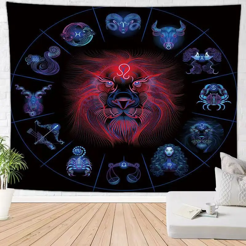 

Twelve Constellations Tapestry Home Interior Decoration Tarot Card Tablecloth Board Game Astrology Divination Witchcraft AA040