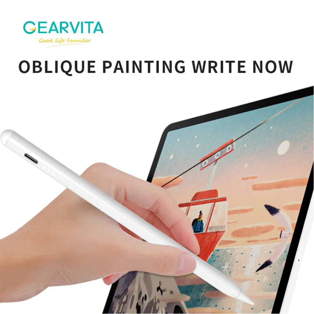 

Универсальный стилус GEARVITA для Apple Pencil 2, противотуманный, быстрая зарядка 5 минут, iPad Air 3 4 Pro 11 12,9 2021 Mini, сенсорный экран